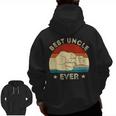 Vintage Best Uncle Ever Fist Bump Uncle Fathers Day Zip Up Hoodie Back Print
