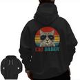 Vintage Cat Daddy Cat Father Husband Cat Lover Animal Lover Zip Up Hoodie Back Print