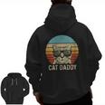 Vintage Cat Daddy Cat Lover Cat Dad Fathers Zip Up Hoodie Back Print