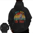 Vintage Retro Best Dad By Par Golf Player Lover Zip Up Hoodie Back Print