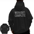 Workout Complete Gym Workout Motivation Hidden Message Tee Zip Up Hoodie Back Print