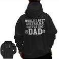 World's Best Australian Cattle Dog Dad Dog Pawprint Zip Up Hoodie Back Print