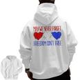 Memorial Day Quote For Veterans Patriotic Red White Blue Zip Up Hoodie Back Print
