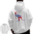 Red Heart Love Blue Dad Cute Kangaroo Daddy Father's Day Zip Up Hoodie Back Print