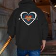 Archery Mom Target Heart Usa Archery Zip Up Hoodie Back Print