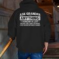 Ask Grandpa Anything Father's Day Zip Up Hoodie Back Print