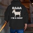 Baa I'm A Goat Costume Animal Goat Zip Up Hoodie Back Print