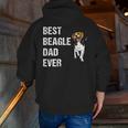 Beagle Best Beagle Dad Ever Zip Up Hoodie Back Print