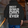 Best Bonus Dad Ever Retro Idea Zip Up Hoodie Back Print