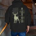 Best Buckin' Dad Camouflage American Flag Deer Hunting Zip Up Hoodie Back Print