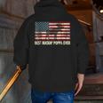 Best Buckin' Poppa Ever Usa Flag For Fathers Day Zip Up Hoodie Back Print