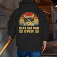 Best Cat Dad Ever Bump Fit Father's Day Daddy For Men Zip Up Hoodie Back Print