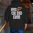 Best Cat Dad Ever Father Day Retro Sunset Zip Up Hoodie Back Print
