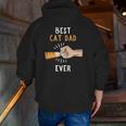 Best Cat Dad Ever Paw Fist Bump Zip Up Hoodie Back Print