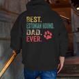 Best Estonian Hound Dad Ever Vintage Father Dog Lover Zip Up Hoodie Back Print
