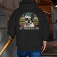 Best Frenchie Dad Ever French Bulldog Dad Fathers Day Zip Up Hoodie Back Print