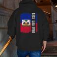 Best Haitian Dad Ever Haiti Daddy Father's Day Zip Up Hoodie Back Print