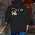 Best Jack-A-Bee Dad Ever Retro Vintage Zip Up Hoodie Back Print
