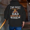 Best Kind Of Dad Raises A Biker Father's Day Zip Up Hoodie Back Print