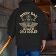 Biker Dad Motorcycle Father's Day For Father Biker Zip Up Hoodie Back Print