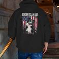 Border Collie Dad With Proud American Flag Dog Lover Zip Up Hoodie Back Print