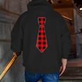 Christmas For Men Dad Family Buffalo Plaid Check Tie Zip Up Hoodie Back Print