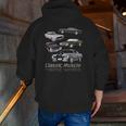 Classic American Muscle Cars Novelty Zip Up Hoodie Back Print
