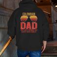 Colombian Dad Retro Sunglasses Colombia Father's Day Zip Up Hoodie Back Print
