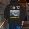 Cvn72 Uss Abraham Lincoln Aircraft Carrier Veteran Zip Up Hoodie Back Print