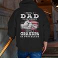Being Dad Is An Honor Grandpa Is Priceless Flag First Pump Zip Up Hoodie Back Print