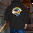 Dad For Men Baby Announcement Rainbow Zip Up Hoodie Back Print