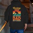 Dad's Day Retro Curling Dad Like A Regular Dad But Cooler Zip Up Hoodie Back Print