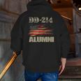 Dd214 Alumni Military Veteran Vintage American Flag Zip Up Hoodie Back Print