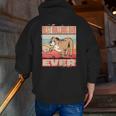 Dog Best Bulldog Dad Ever Retro Vintage Fathers Day 141 Paws Zip Up Hoodie Back Print