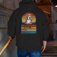 Dog Vintage Best Beagle Dad Ever Fathers Day Puppy Dog Dad Zip Up Hoodie Back Print