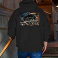 F22 Raptor Air Force Military Veteran Pride Us Flagusaf Zip Up Hoodie Back Print