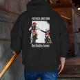Father And Son Best Buddies Forever Fist Bump Dirt Bike Zip Up Hoodie Back Print
