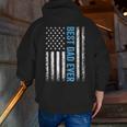 Father's Day Best Dad Ever With Us American Flag V2 Zip Up Hoodie Back Print
