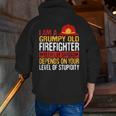 Firemen Grumpy Old Firefighter Men Grandpa Zip Up Hoodie Back Print