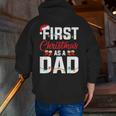 First Christmas As A Dad Xmas Lights New Dad Christmas Zip Up Hoodie Back Print