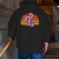 Flamingo Dad Father's Day Retro Bird Animal Lover Zoo-Keeper Zip Up Hoodie Back Print