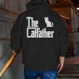 The Catfather Fathers Day Cat Dad Pet Owner Men Zip Up Hoodie Back Print