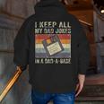 Father's Day Daddy Jokes In Dad-A-Base Vintage Retro Zip Up Hoodie Back Print