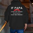 Grandpa Tshirt Papa Father's Day T-Shirt Zip Up Hoodie Back Print