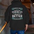 Vintage Father's Day Bonus Dad From Daughter Son Boys Zip Up Hoodie Back Print