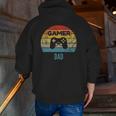 Gamer Dad Vintage 60S 70S Console Controller Graphic Zip Up Hoodie Back Print