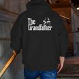The Grandfather Father's Day Godfather Fitted V-Neck Zip Up Hoodie Back Print