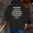 Grandpa Family Quote Usa City Bay City Michigan Zip Up Hoodie Back Print