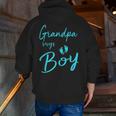 Grandpa Says Boy Cute Gender Reveal Team Blue Zip Up Hoodie Back Print