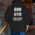 Gym Quotes God Gym Sleep Zip Up Hoodie Back Print